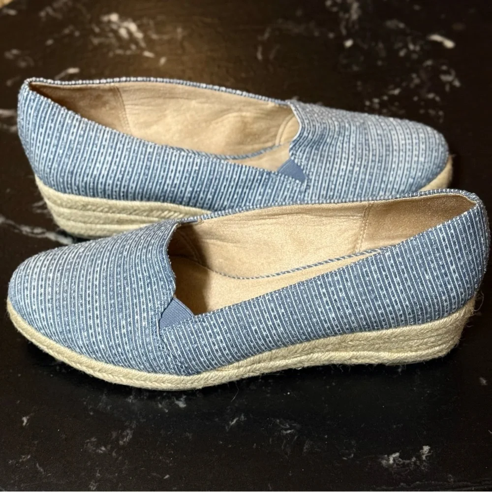 Life Stride Blue Patterned Espadrilles
